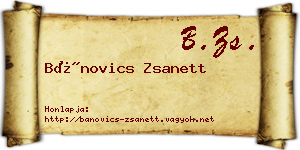 Bánovics Zsanett névjegykártya